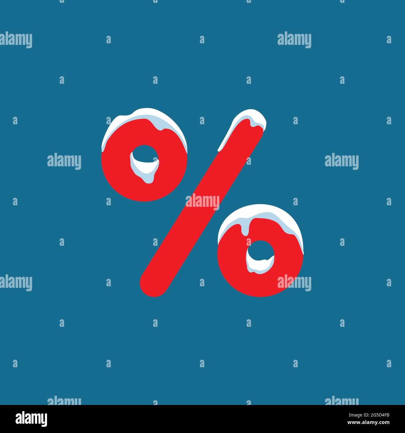 Segno di colore Vendita discount neve sfondo blu Illustrazione Vettoriale