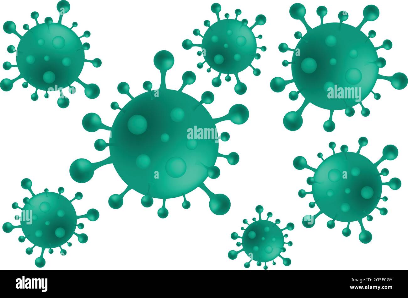 Illustrazione 3d di infezione virale astratta che causa la covid 19, influenza, H1N1 e altri virus. Illustrazione digitale astratta modificabile del virus. Illustrazione Vettoriale