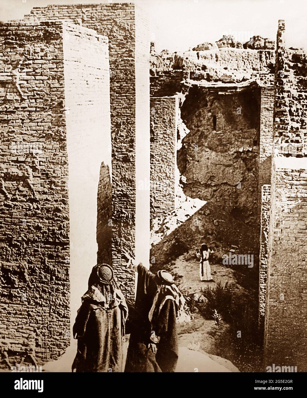 Porta di Ishtar, Babilonia, Iraq, periodo vittoriano Foto Stock