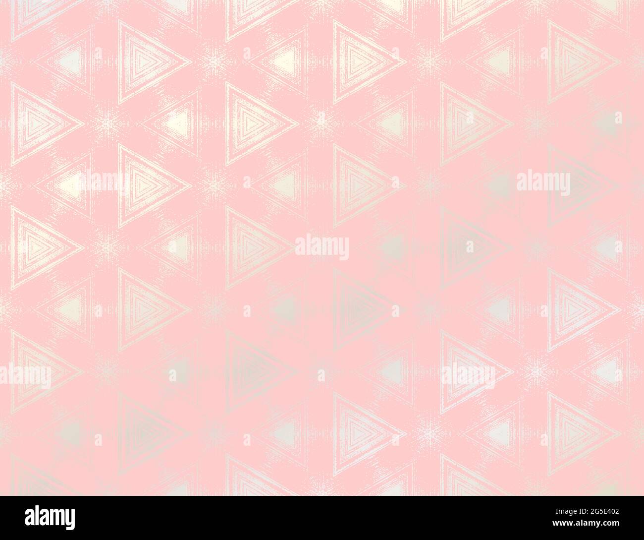 Motivo a trama astratta rosa e argento con effetto caleidoscopio. Illustrazione vettoriale. Ornamento geometrico simmetrico per carta digitale, sfondo, inviti, involucri. Illustrazione Vettoriale