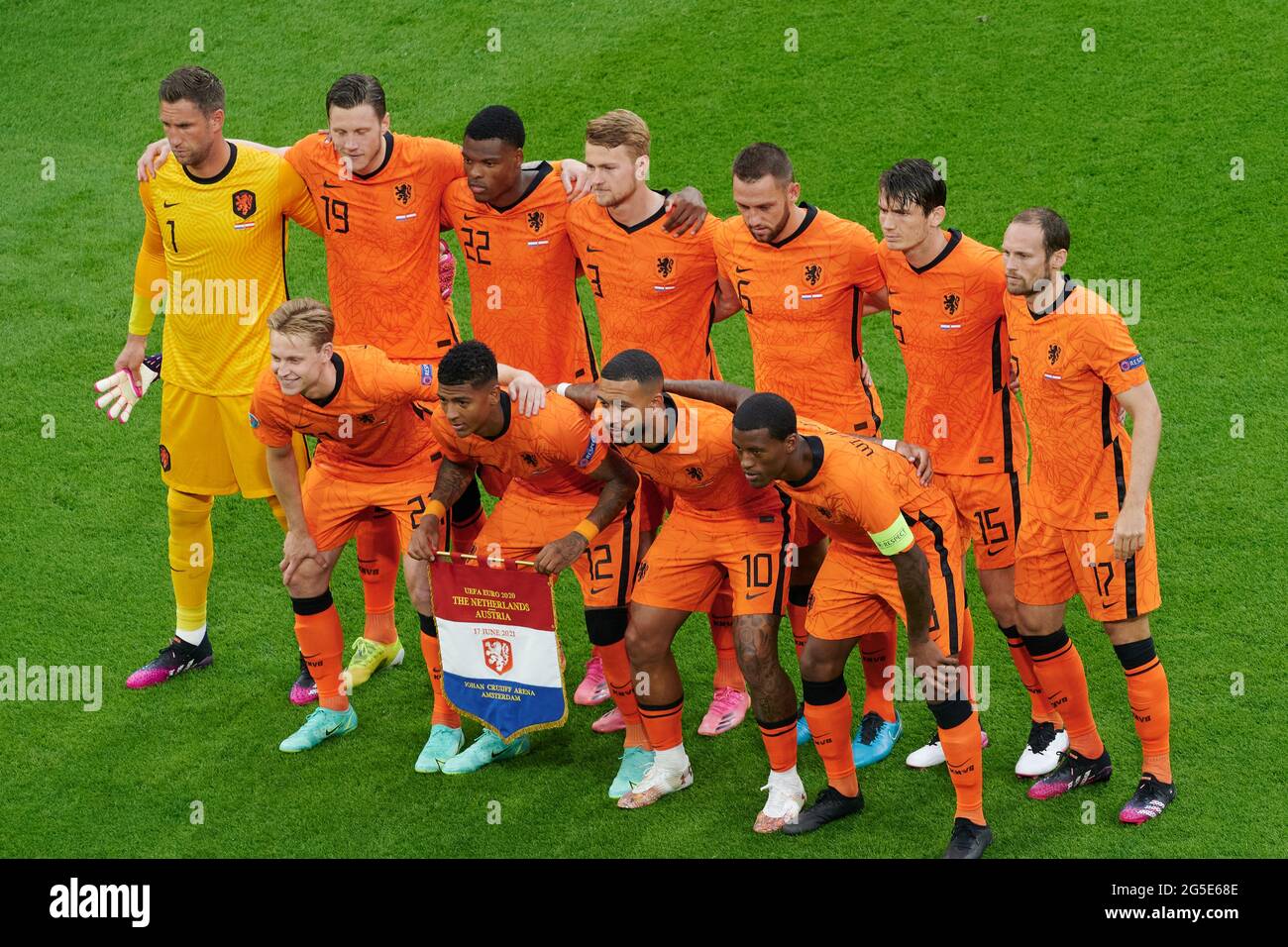AMSTERDAM, PAESI BASSI - 17 GIUGNO 2021: Foto della squadra dei Paesi  Bassi. EURO 2020. La partita di calcio Olanda vs Austria Foto stock - Alamy