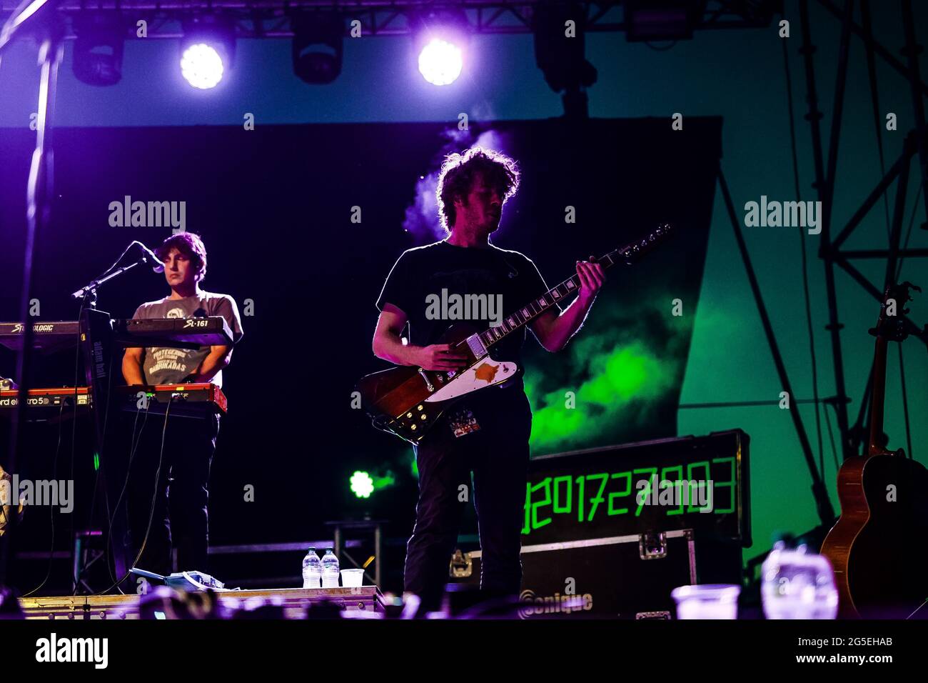 Bologna, Italia. 22 Giugno 2021. La band indie rock italiana lo Stato sociale inizia il suo tour di recupero dalla propria città di Bologna durante il nuovo festival Nova a Dumbo. (Foto di Luigi Rizzo/Pacific Press) Credit: Pacific Press Media Production Corp./Alamy Live News Foto Stock
