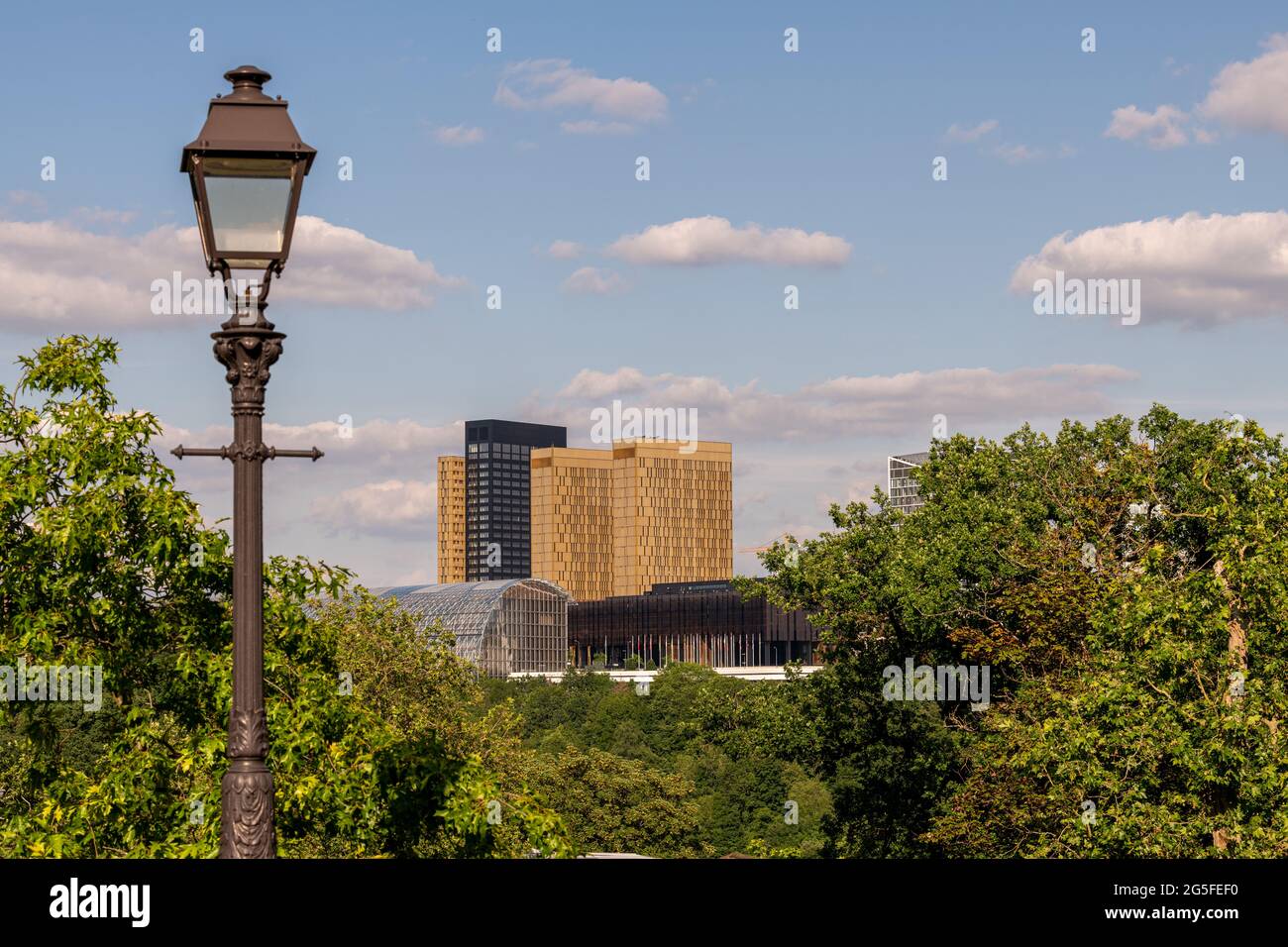 L'altopiano di Kirchberg, la posizione predominante delle istituzioni dell'Unione europea in Lussemburgo Foto Stock