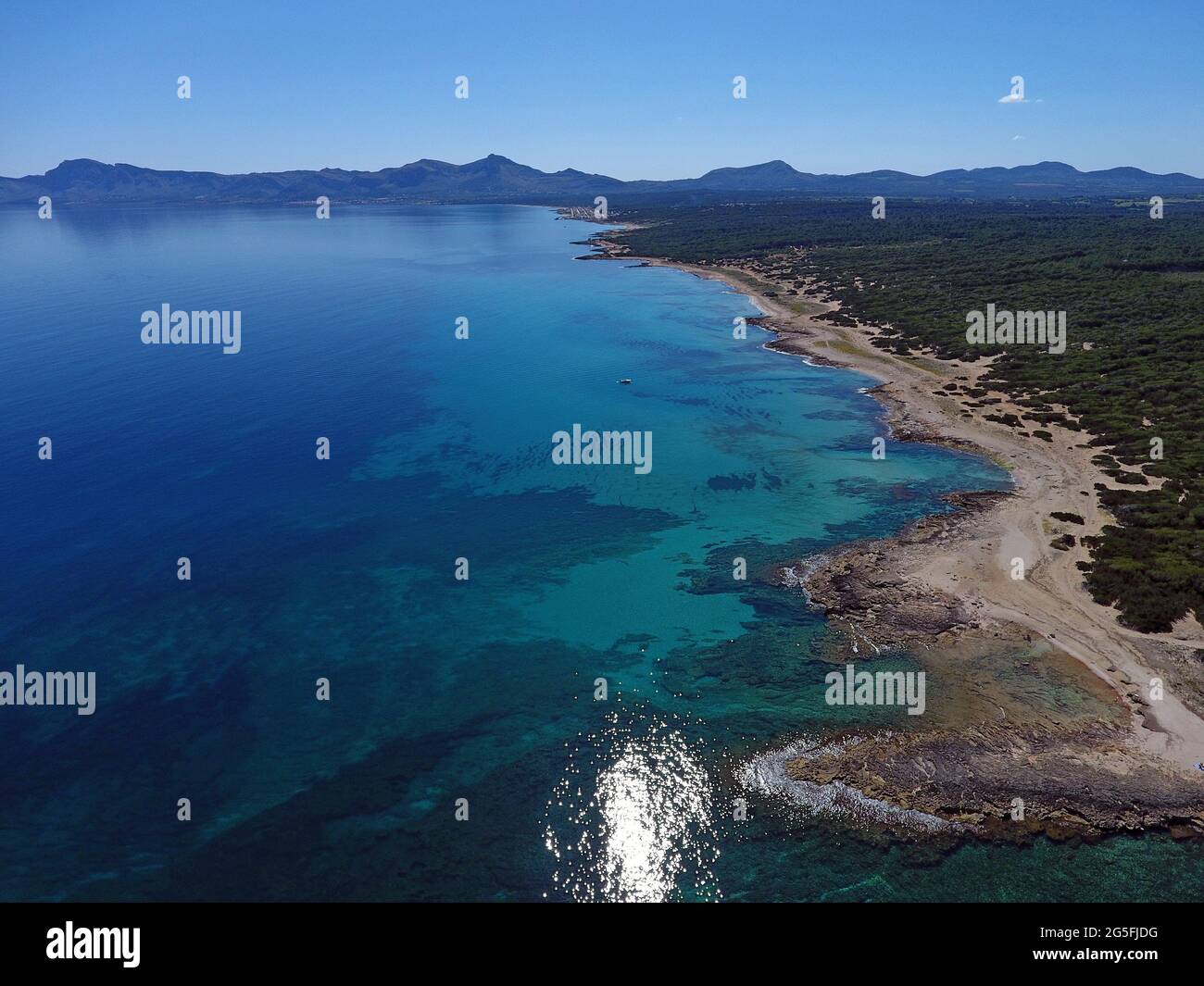 Baia di Alcudia, Maiorca, Isole Baleari Foto Stock