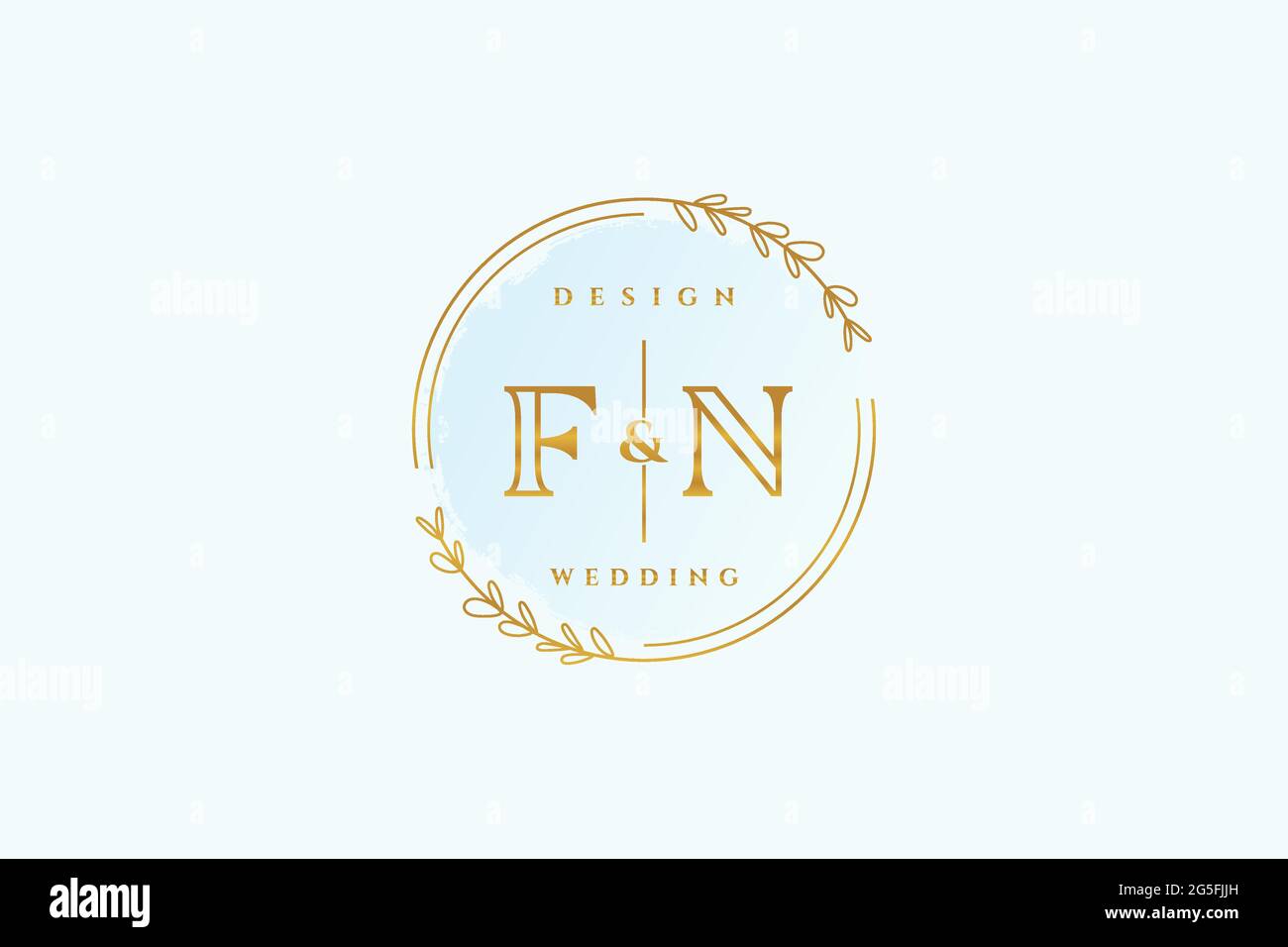 Monogramma di bellezza FN ed elegante logo di disegno manoscritto logo di firma iniziale, matrimonio, moda, floreale e botanico con modello creativo. Illustrazione Vettoriale