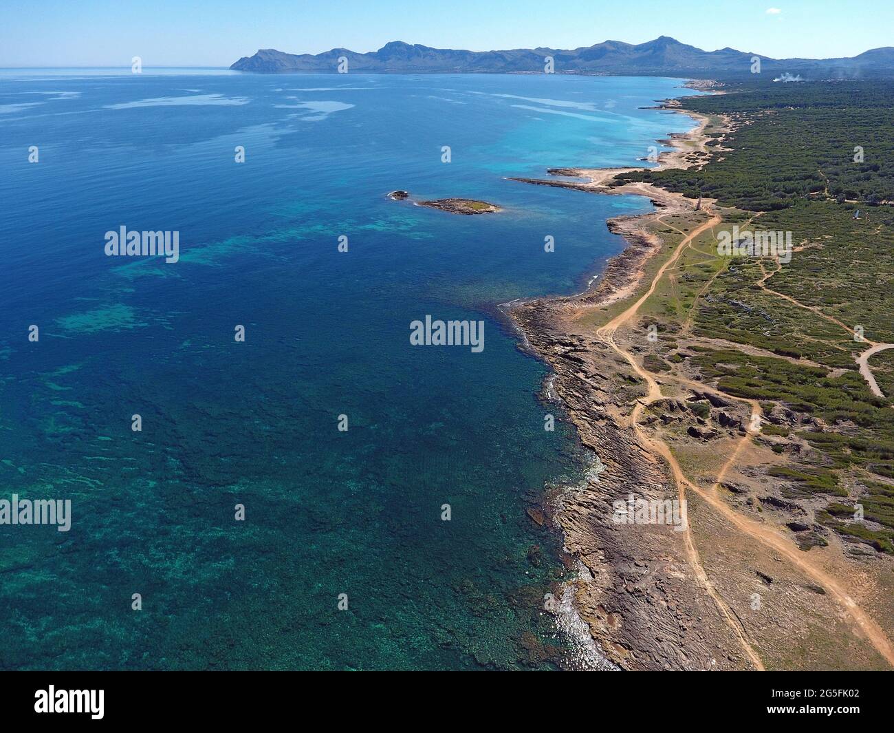 Baia di Alcudia, Maiorca, Isole Baleari Foto Stock