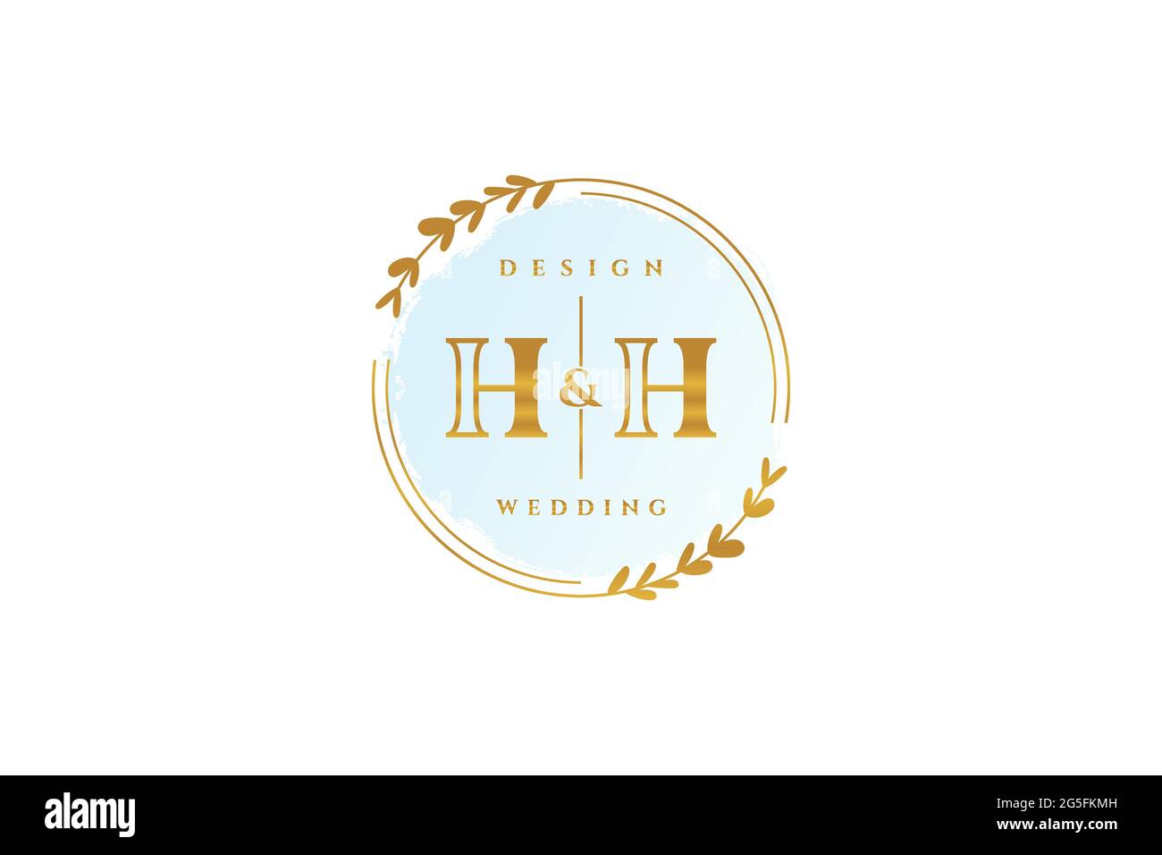 Monogramma di bellezza HH e logo elegante design con logo scritto a mano di firma iniziale, matrimonio, moda, floreale e botanico con modello creativo. Illustrazione Vettoriale
