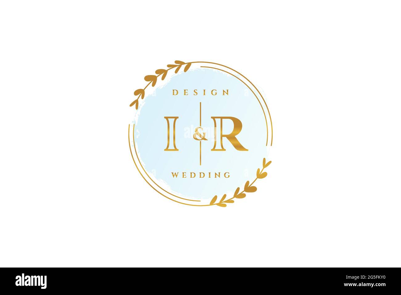 IR bellezza monogramma e logo elegante design calligrafia logo di firma iniziale, matrimonio, moda, floreale e botanico con modello creativo. Illustrazione Vettoriale
