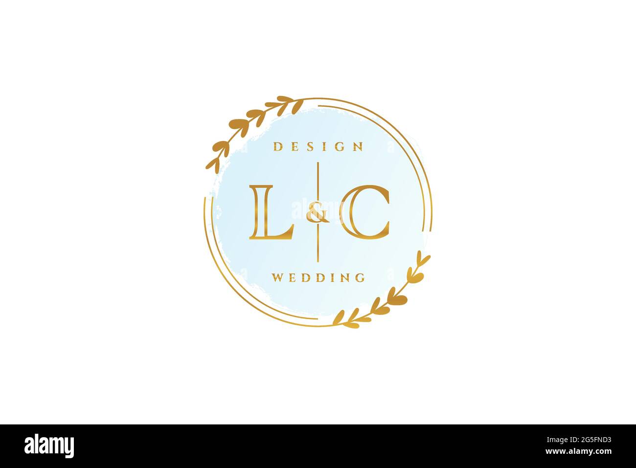 LC beauty monogramma ed elegante logo design scritta a mano logo di firma iniziale, matrimonio, moda, floreale e botanico con modello creativo. Illustrazione Vettoriale
