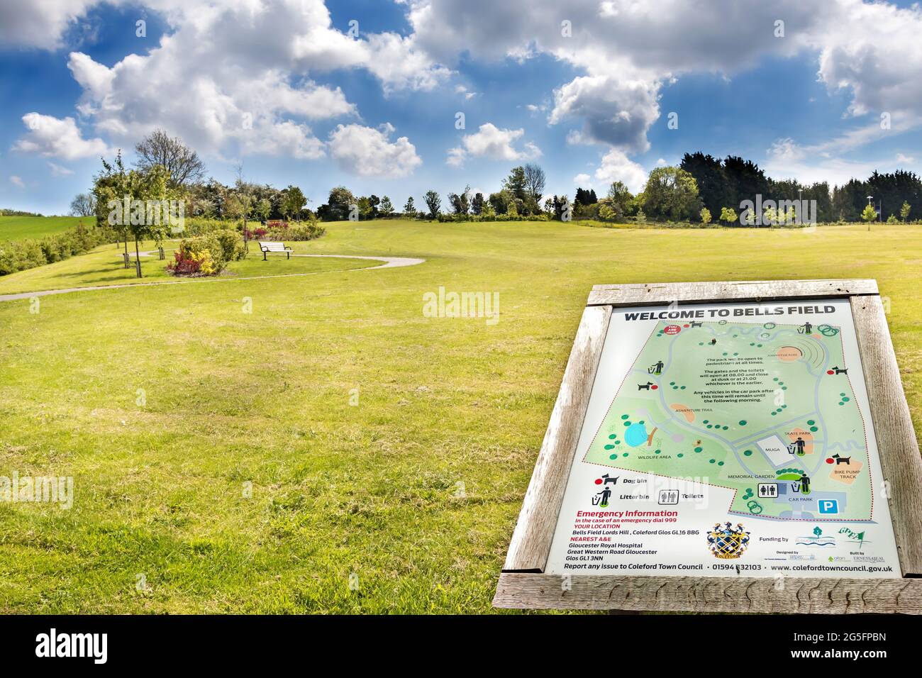 Bells Field Recreation and Skate Park, Coleford, Forest of Dean, Gloucestershire. Foto Stock