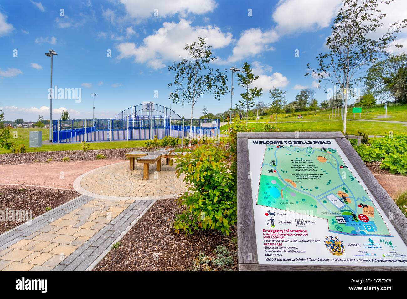 Bells Field Recreation and Skate Park, Coleford, Forest of Dean, Gloucestershire. Foto Stock