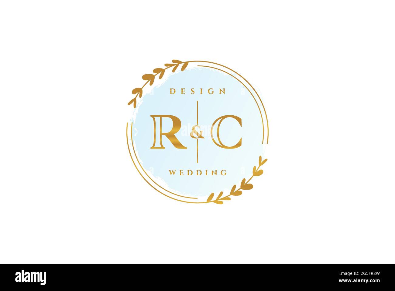 RC beauty monogramma ed elegante logo design calligrafia logo di firma iniziale, matrimonio, moda, floreale e botanico con template creativo. Illustrazione Vettoriale