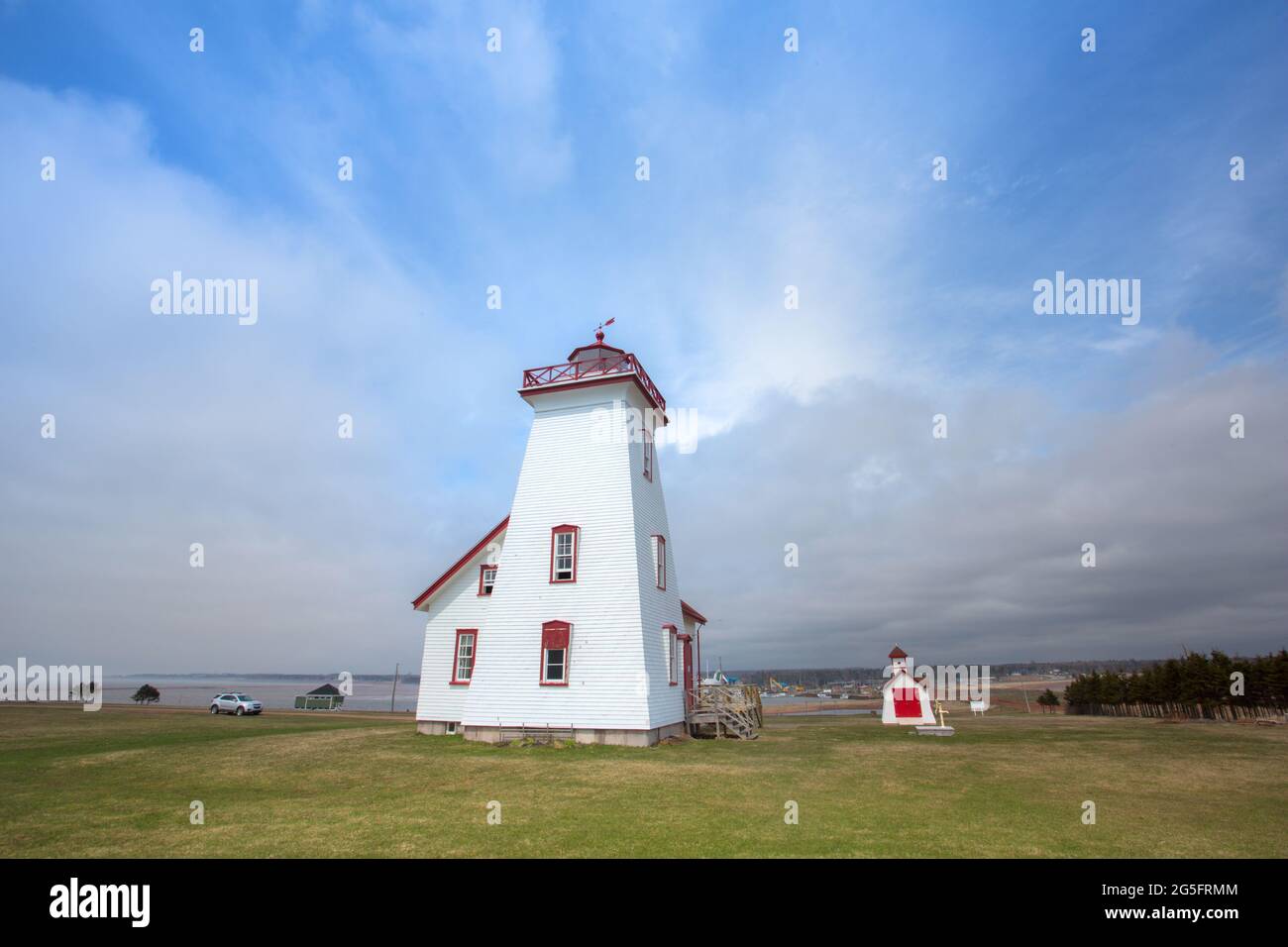 Faro di Wood Islands, Isola del Principe Edoardo. Uno dei fari più antichi delle province marittime, Canada Foto Stock