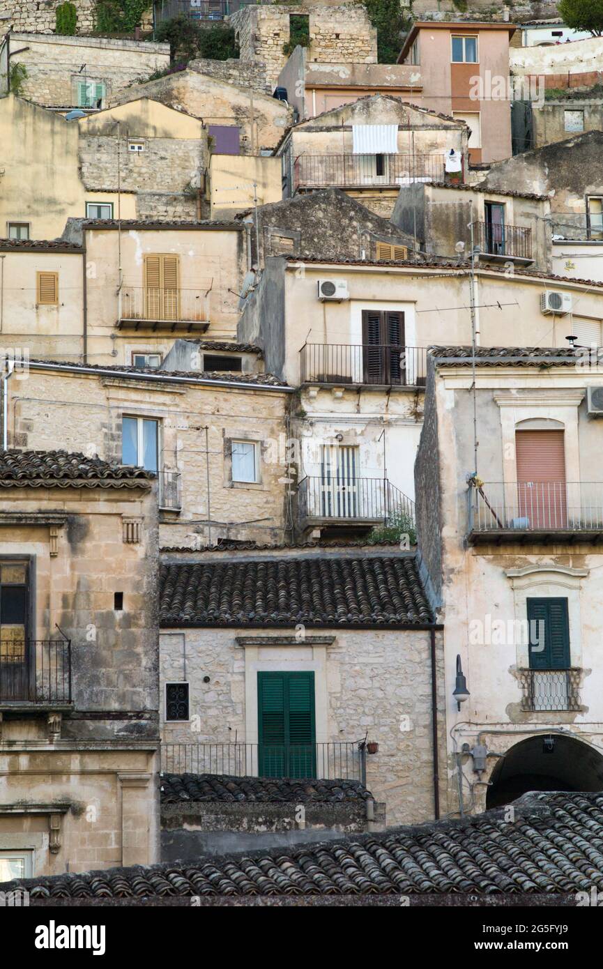 MODICA, SICILIA, ITALIA - 6 OTTOBRE 2018 : Vista di Modica. Foto Stock