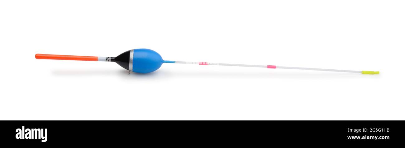 Pesca balsa galleggiante isolato su bianco. Vista laterale. Foto Stock