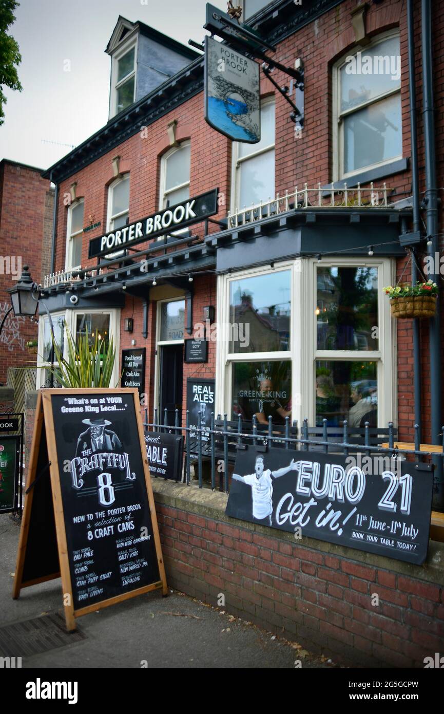 Porter Brook Pub Ecclesall Road Sheffield Foto Stock
