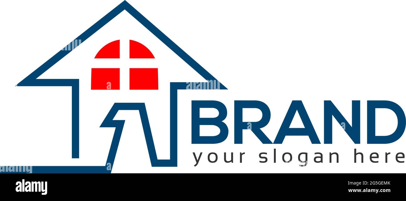 Modello di logo di Eagle House. Design piatto Illustrazione Vettoriale