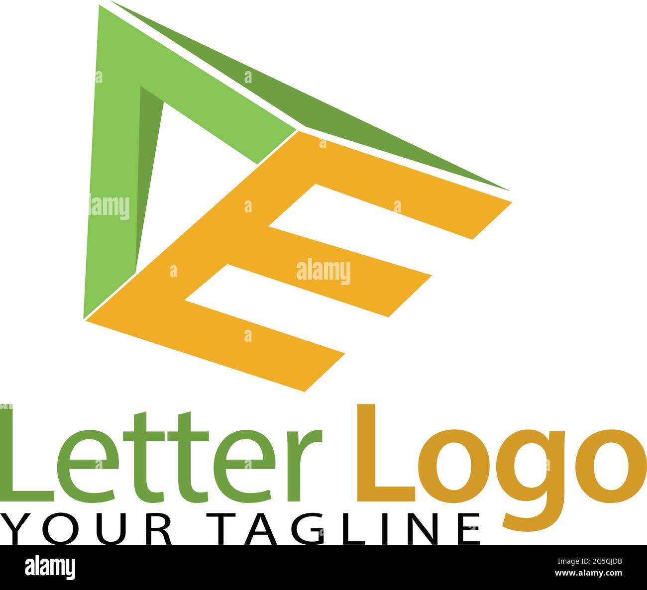 Modello iniziale di logo di scorta AE, carattere di carta moderno. Illustrazione Vettoriale