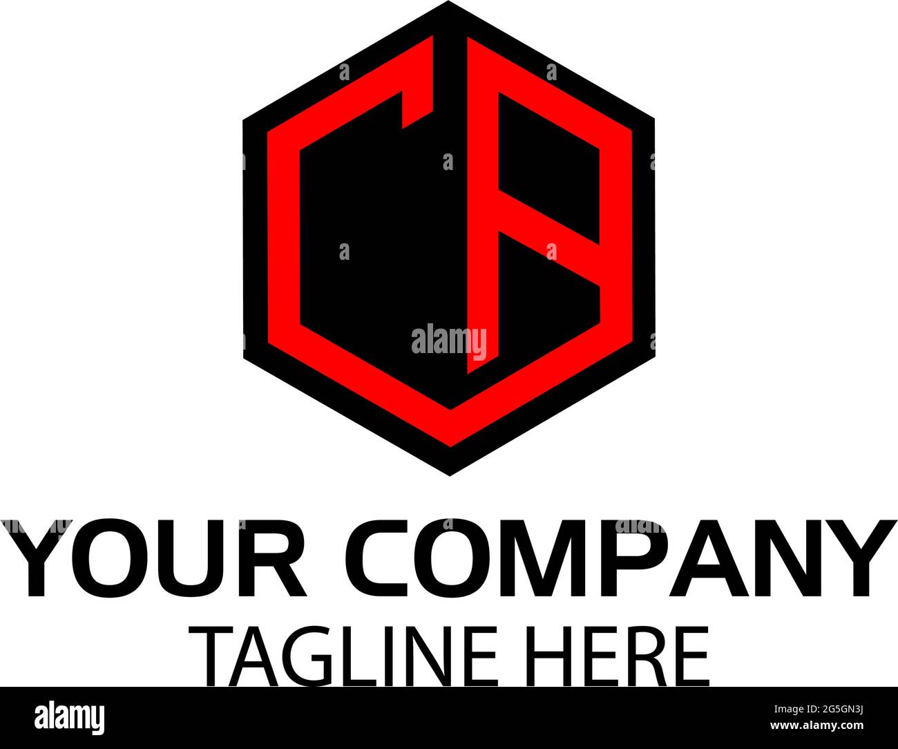 Logo Letter CA stock, design piatto. Monogramma CA Illustrazione Vettoriale