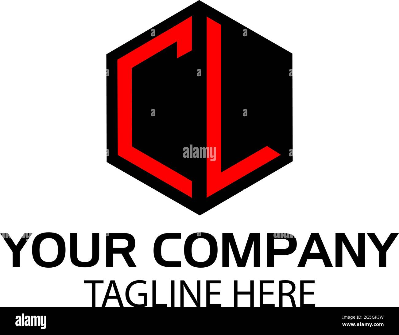 Logo Letter CL stock, design piatto. MONOGRAMMA CL Illustrazione Vettoriale