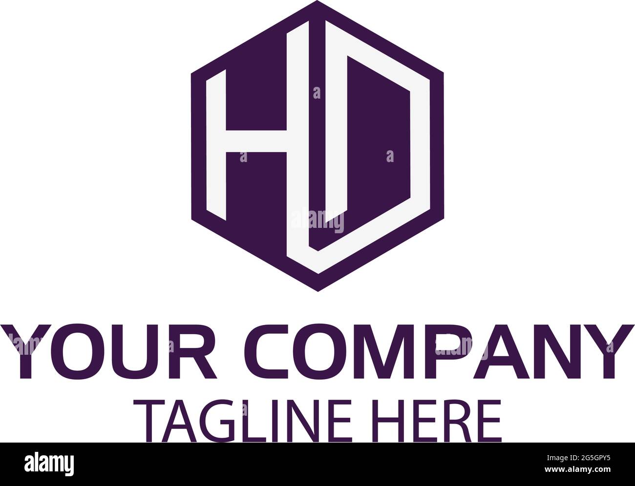 Logo Letter hd stock, design piatto. Monogramma hd Illustrazione Vettoriale
