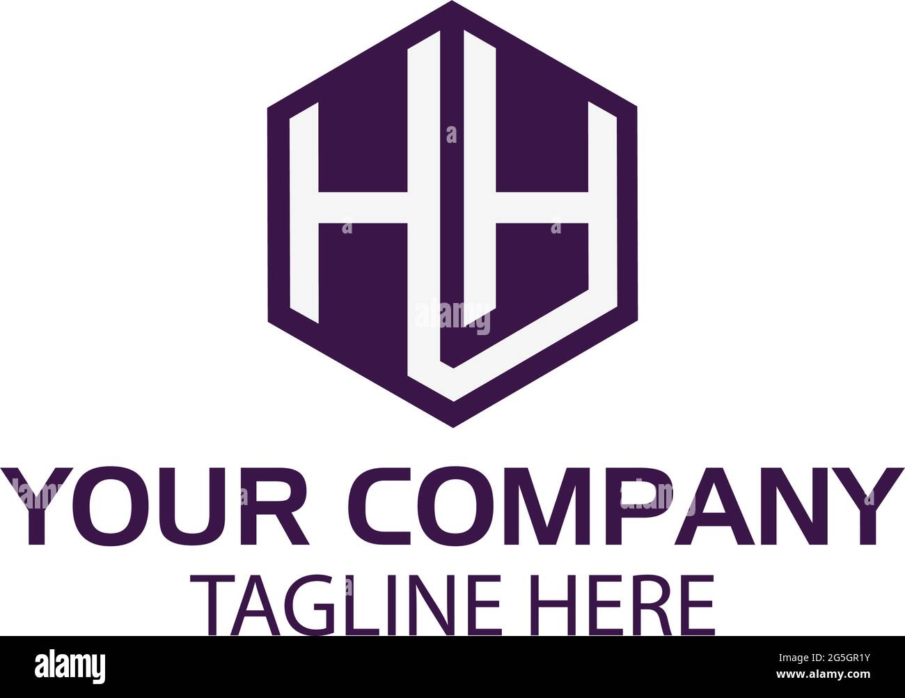 Logo Letter HH stock, design piatto. Monogramma HH Illustrazione Vettoriale