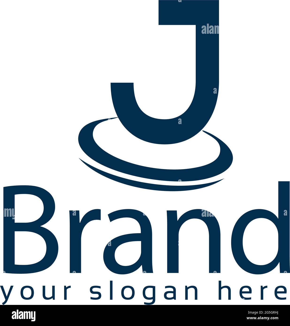Logo Letter J stock, logo Swoosh. J iniziale. Illustrazione Vettoriale
