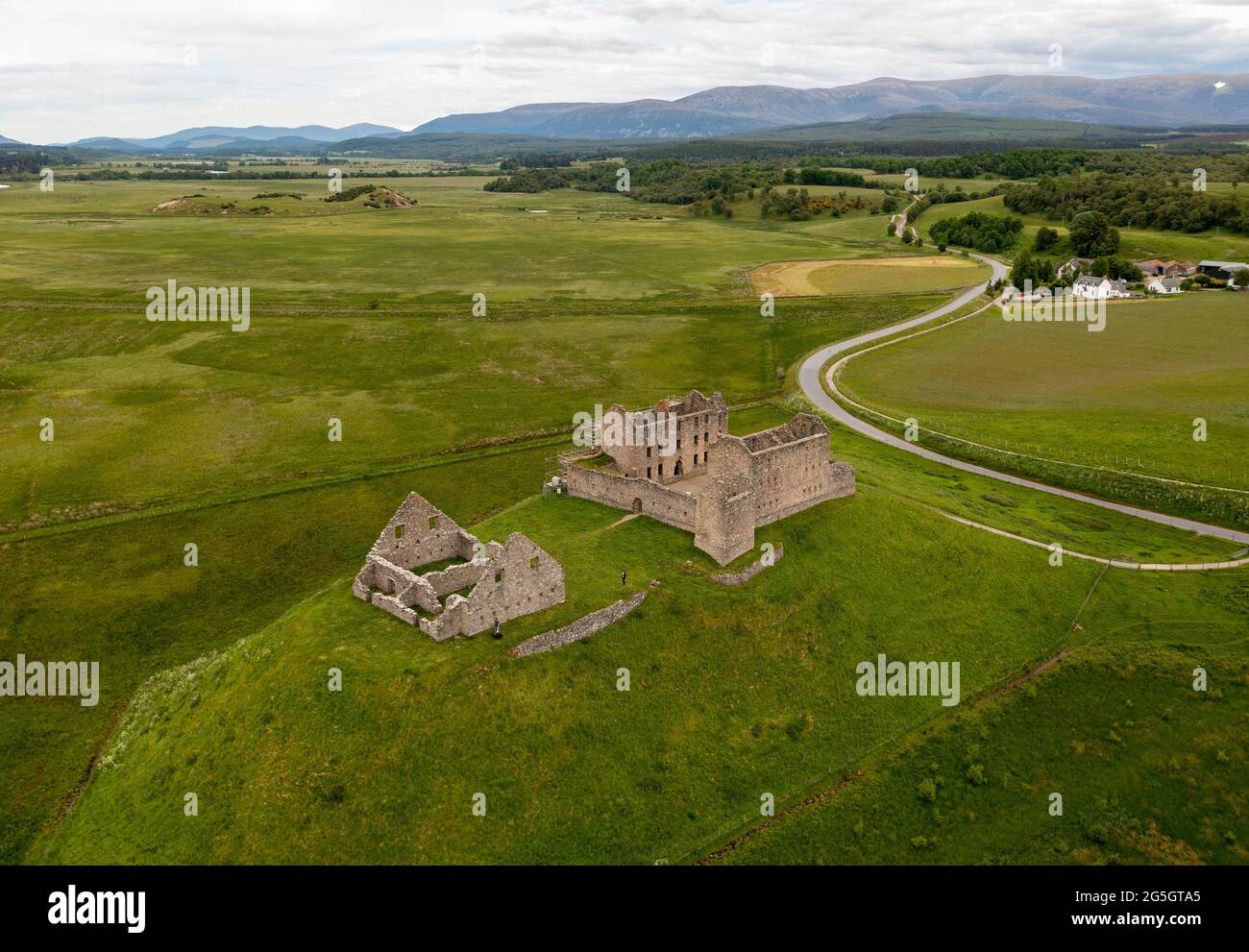 Vista aerea delle caserme di Ruthven, Kingussie, Scozia. Foto Stock