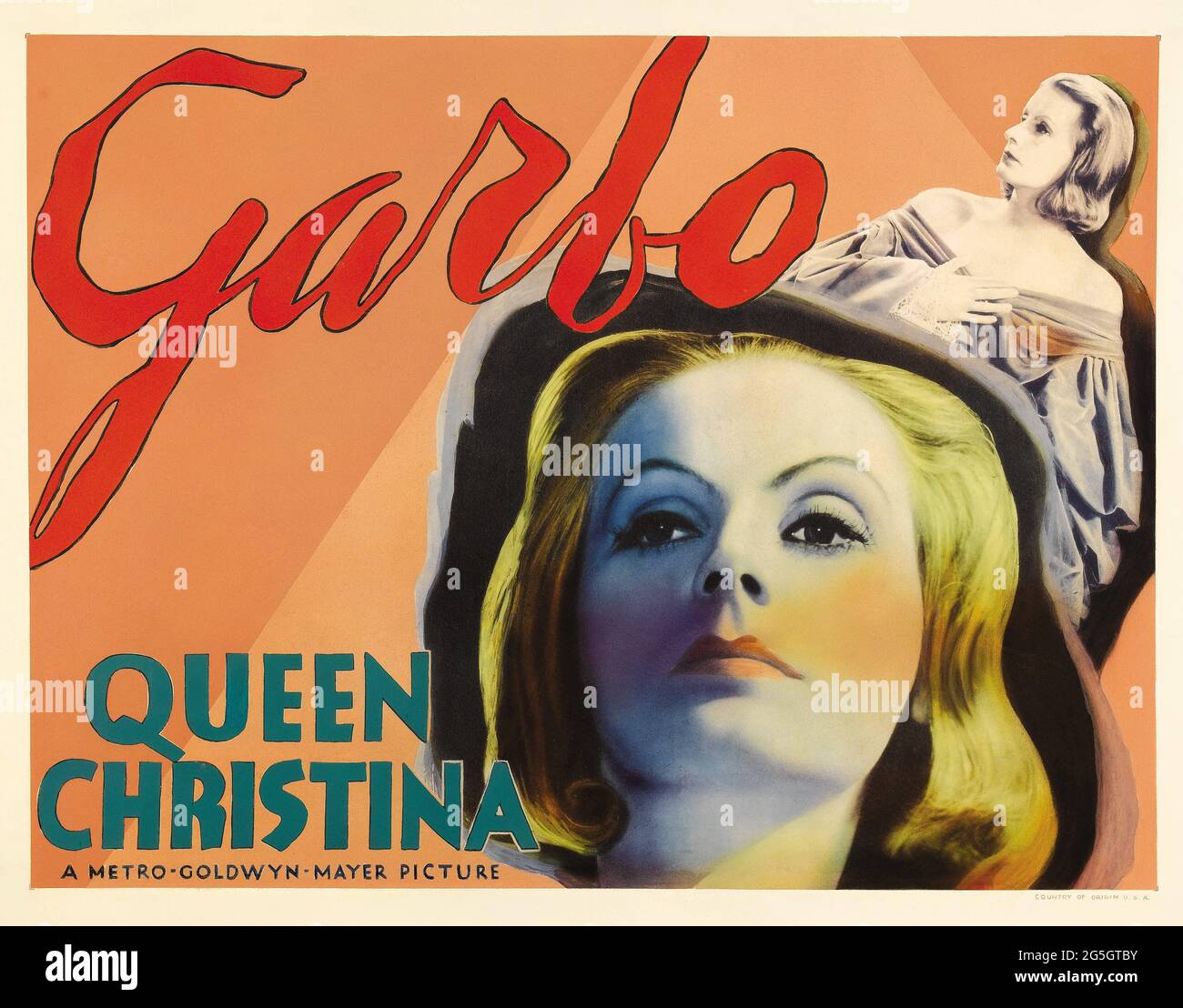REGINA CHRISTINA – regia di Rouben Mamoulien. Con Greta Garbo, John Gilbert, Ian Keith, Lewis Stone. Poster del filmato. Un film di Hollywood pre-Code 1933. Foto Stock