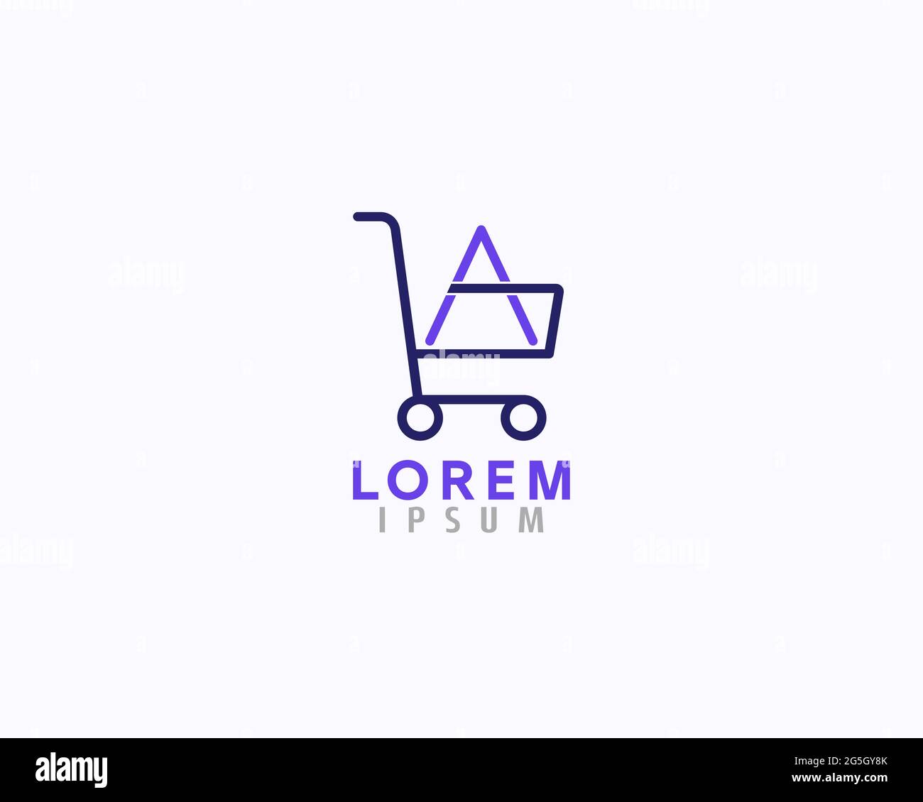 Lettera iniziale UN modello di Logo per gli acquisti Illustrazione Vettoriale