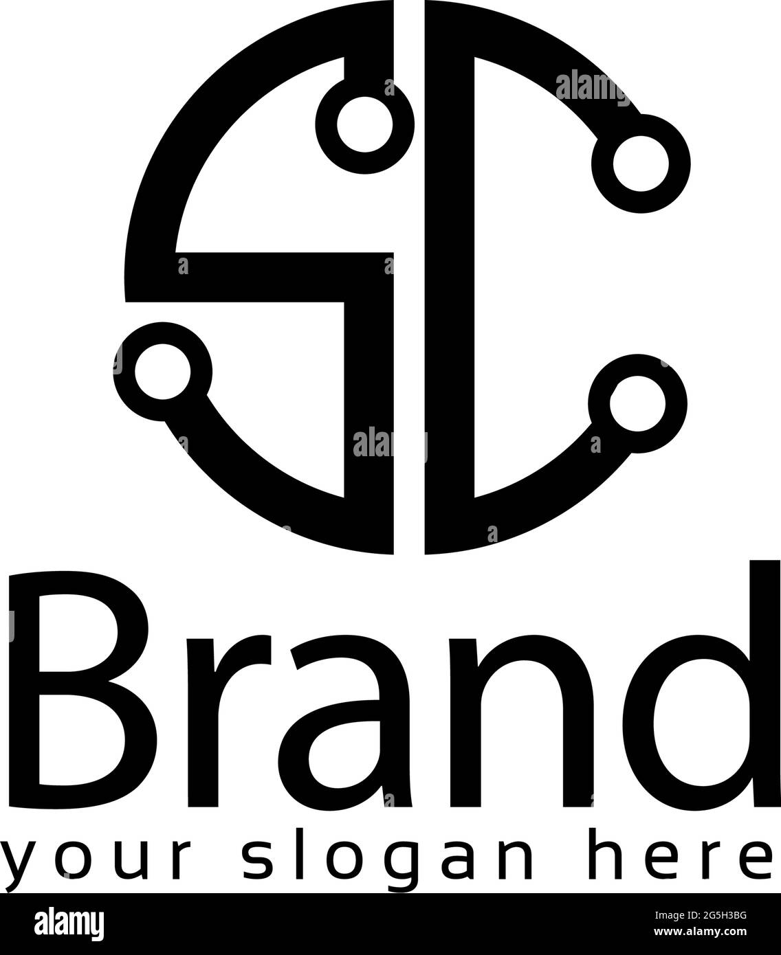 Letter SC, Logo Letter SC e Chain. Logo formato da catena Illustrazione Vettoriale