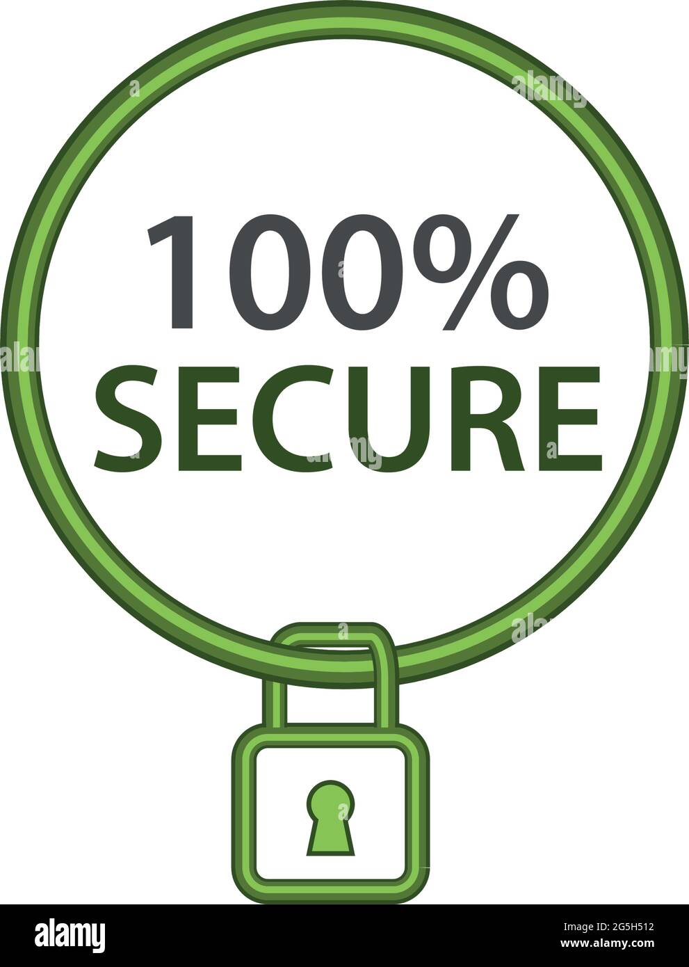 Icona di sicurezza, design.cerchio piatto e icona a forma di lucchetto Illustrazione Vettoriale