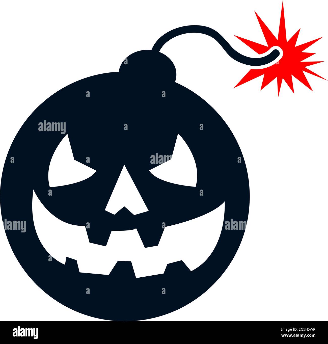 Bomba Halloween, icona stock, design piatto. Illustrazione vettoriale su sfondo bianco Illustrazione Vettoriale