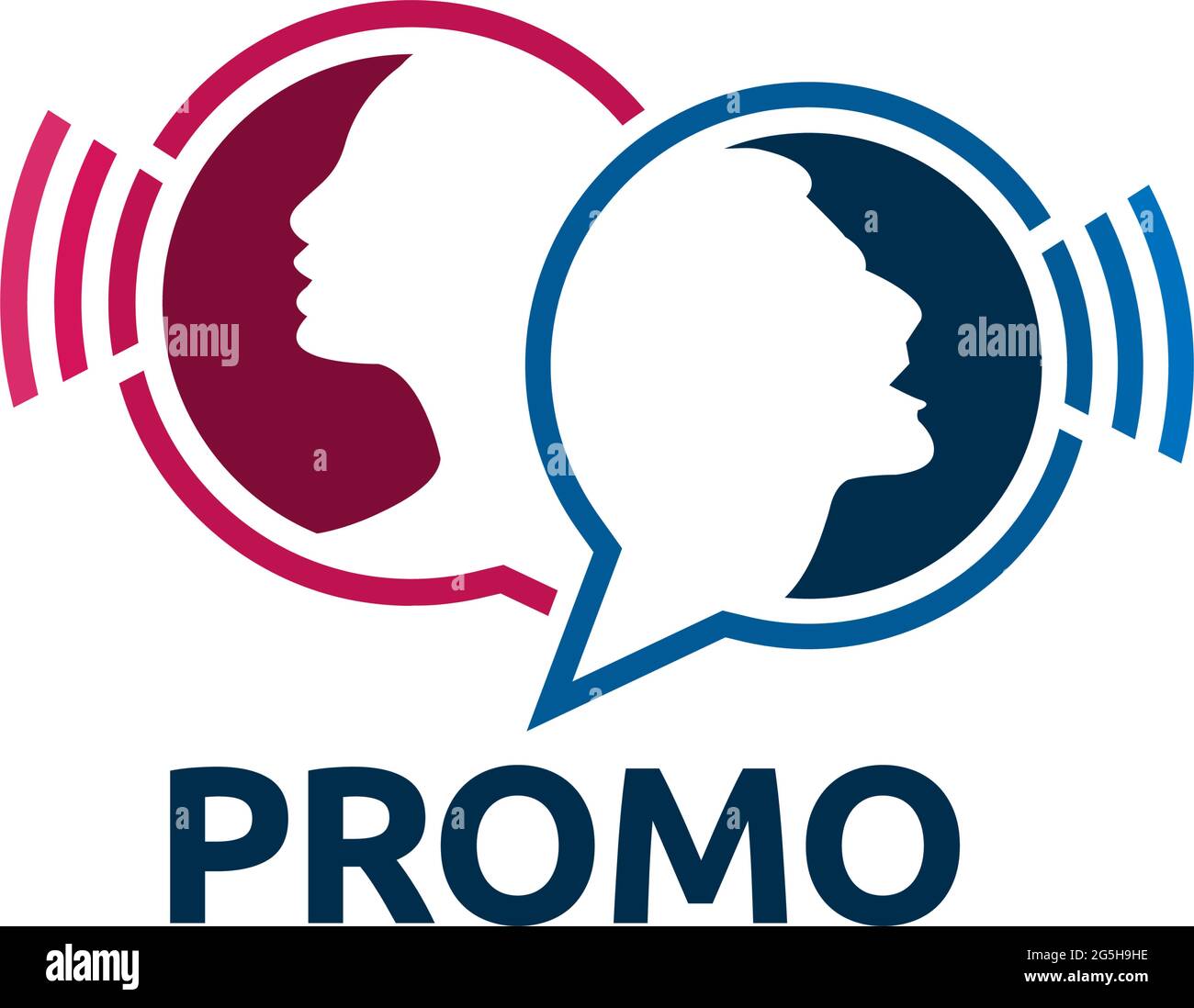 Icona promozione con persone. Immagine vettoriale piatta su sfondo bianco. Illustrazione Vettoriale