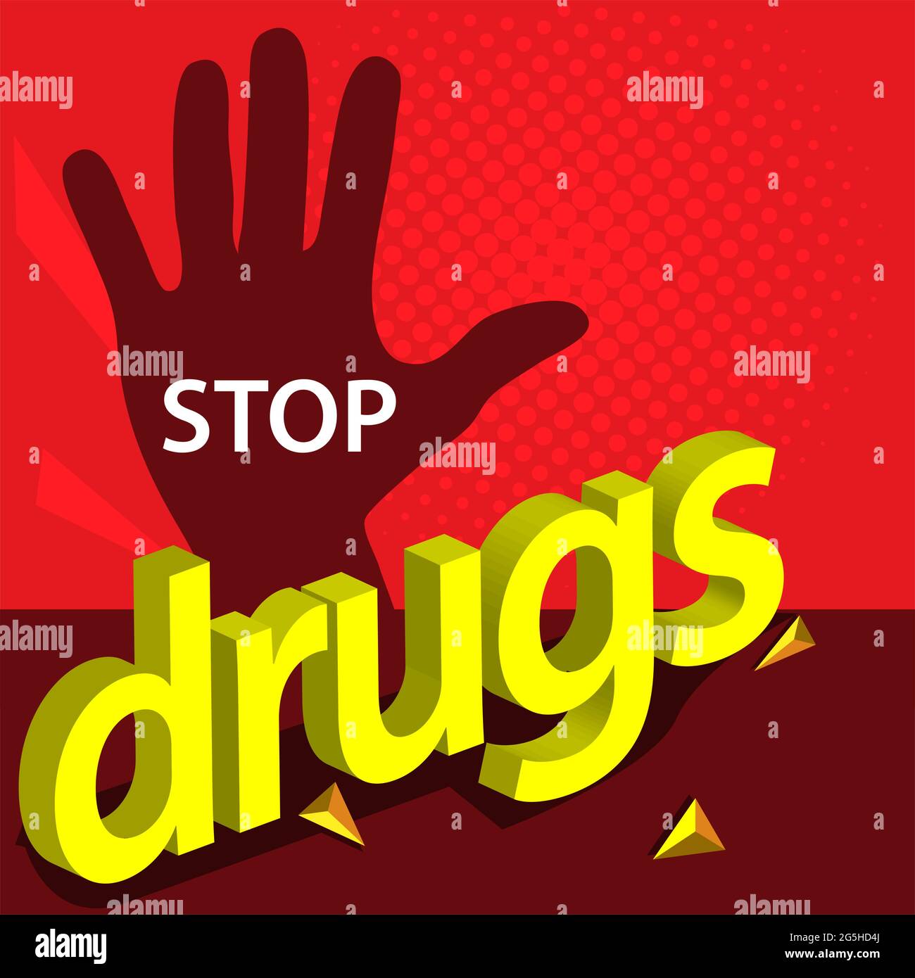 Nessun farmaco con l'illustrazione dell'icona del vettore a mano. Illustrazione Vettoriale