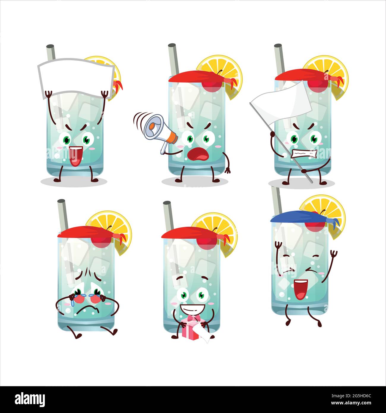 Stile di design Mascot del carattere tom collins come un sostenitore attraente. Illustrazione vettoriale Illustrazione Vettoriale