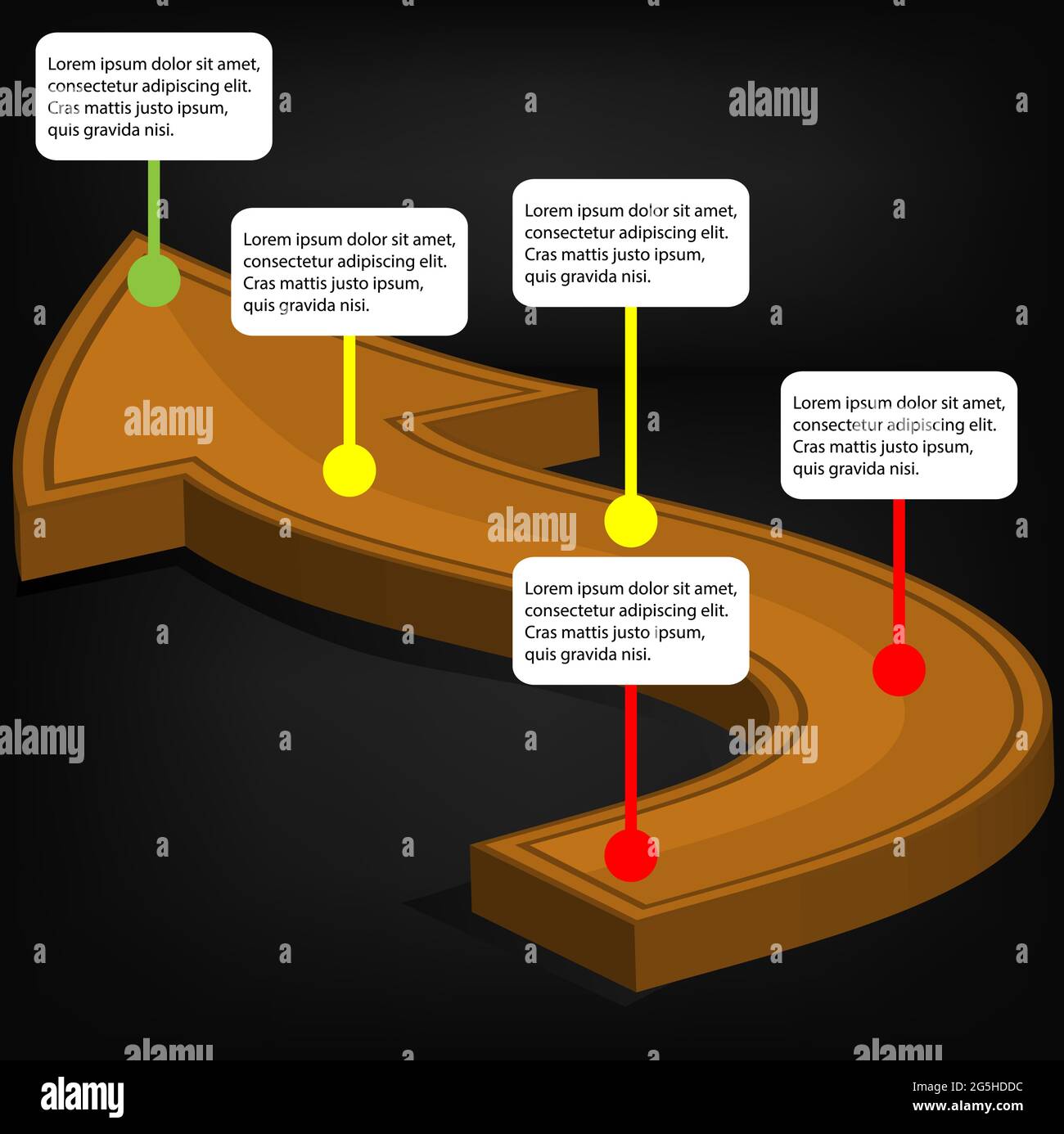 modello di progettazione delle infografiche delle frecce. Illustrazione vettoriale. Illustrazione Vettoriale
