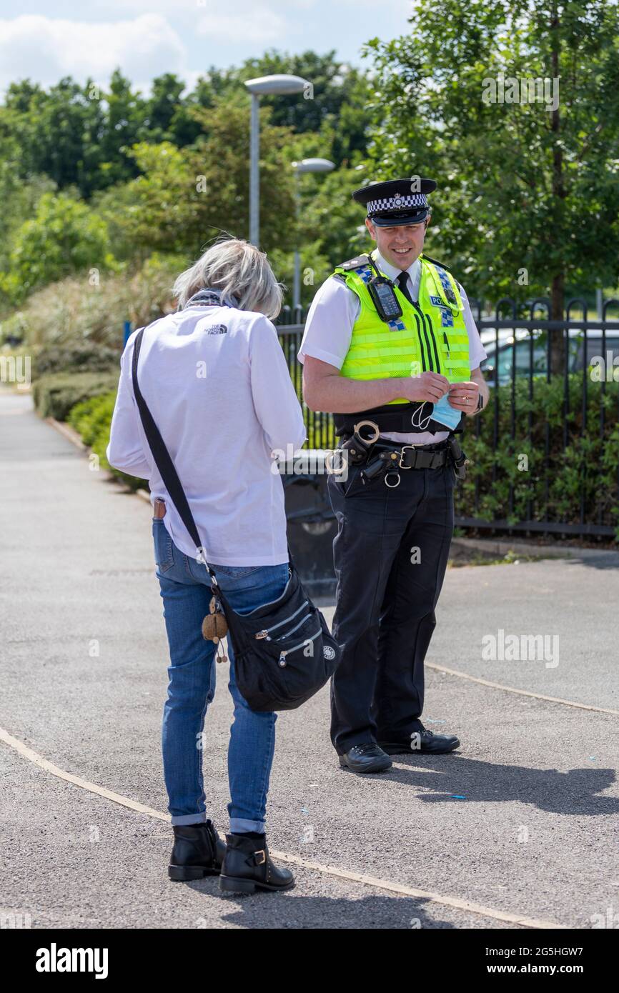 South Yorkshire Police Pop-Up Police Station Foto Stock