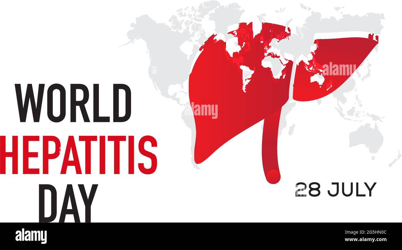 World Hepatitis Day background concetto di banner vettoriale. Modello della campagna di sensibilizzazione per la Giornata dell'epatite per sfondo, banner, poster, cartellino. Illustrazione Vettoriale