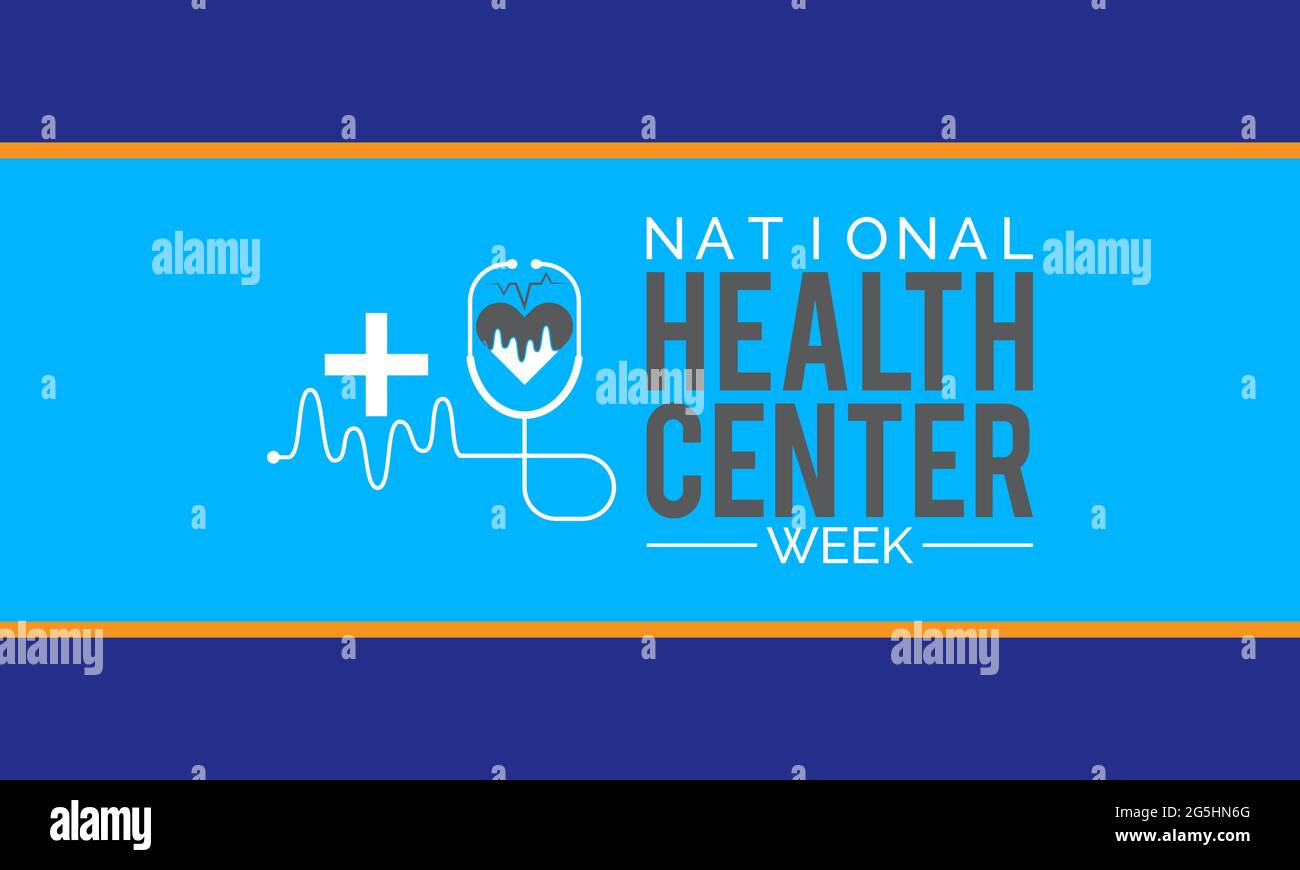 Modello di banner vettoriale della settimana del National Health Center osservato ad agosto Illustrazione Vettoriale