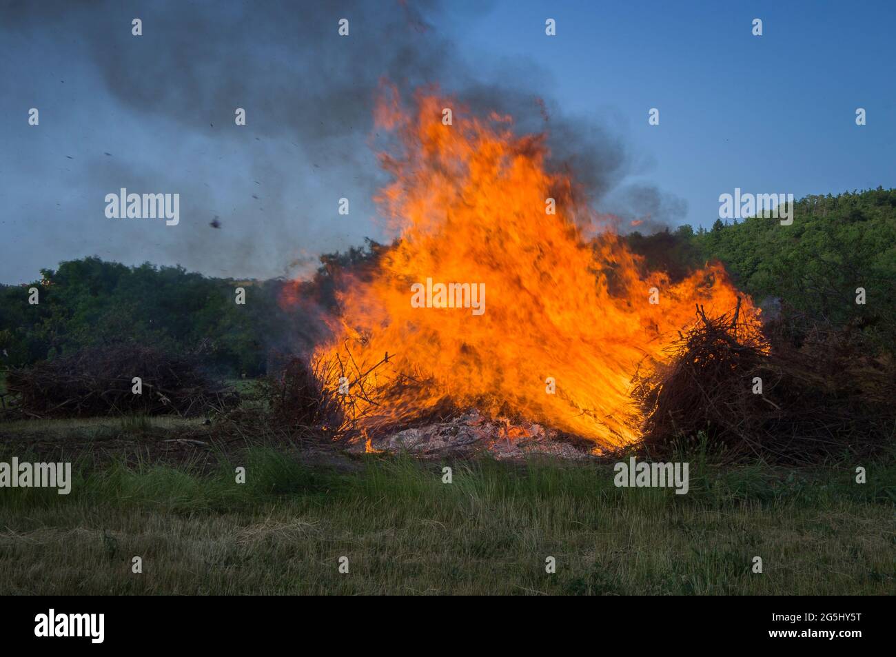 Illustrativa, fuoco selvatico, fuoco forestale, 16 giugno 2021. (Foto CTK/Libor Sojka) Foto Stock