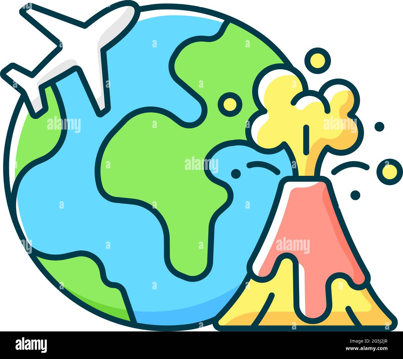 Icona del colore RGB per i viaggi di emergenza Illustrazione Vettoriale