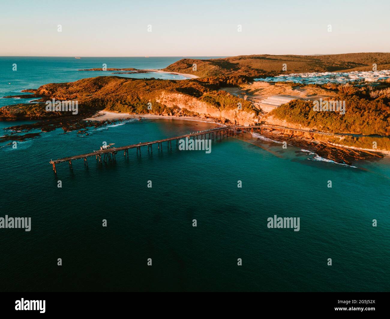 Molo di Catherine Hill Bay, NSW Foto Stock