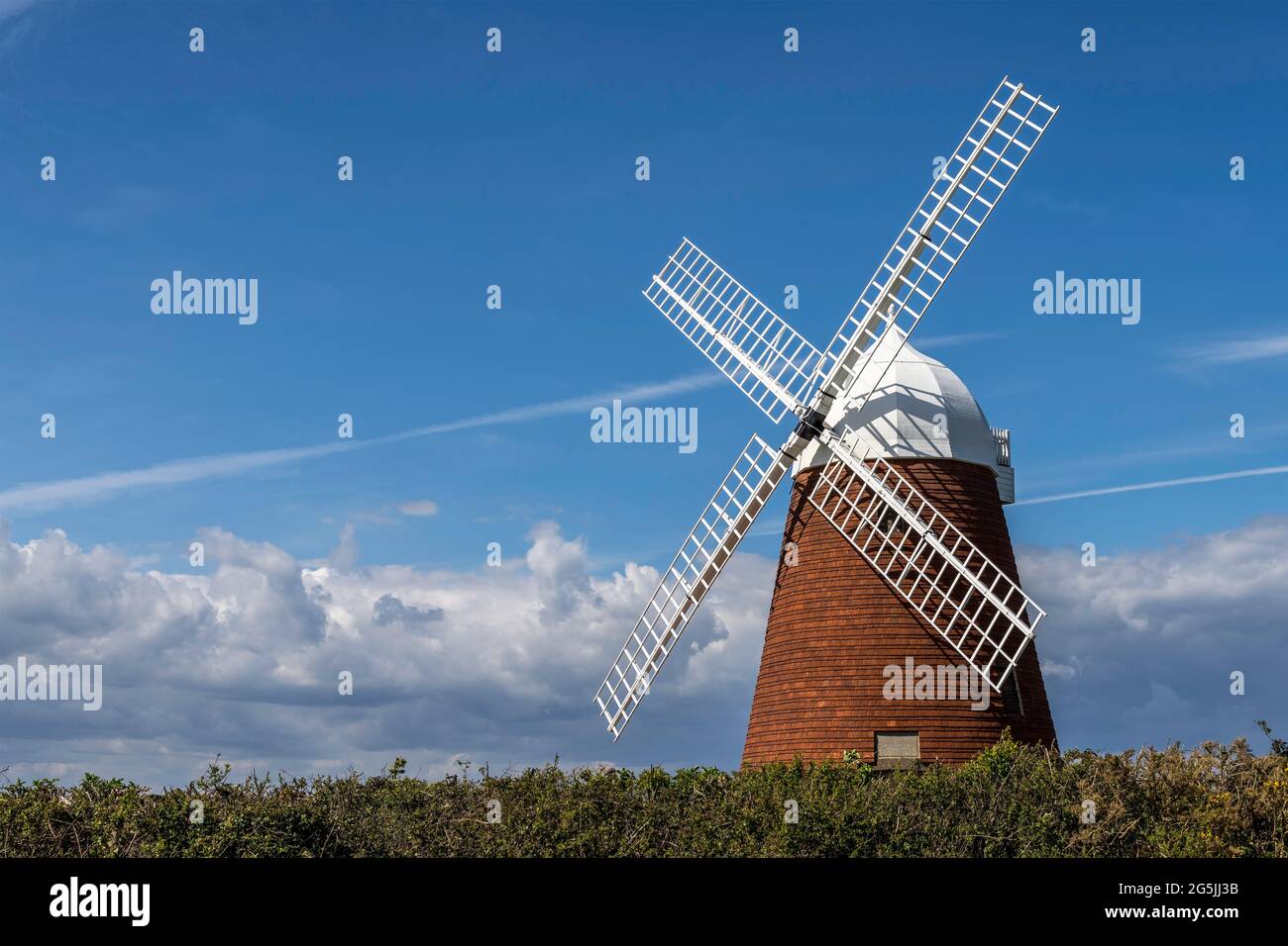 Mulino a vento di Halnaker, Sussex occidentale, Regno Unito Foto Stock