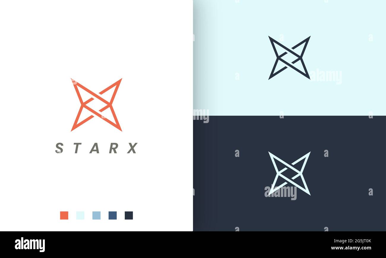 logo lettera x o stella in stile semplice e moderno Illustrazione Vettoriale