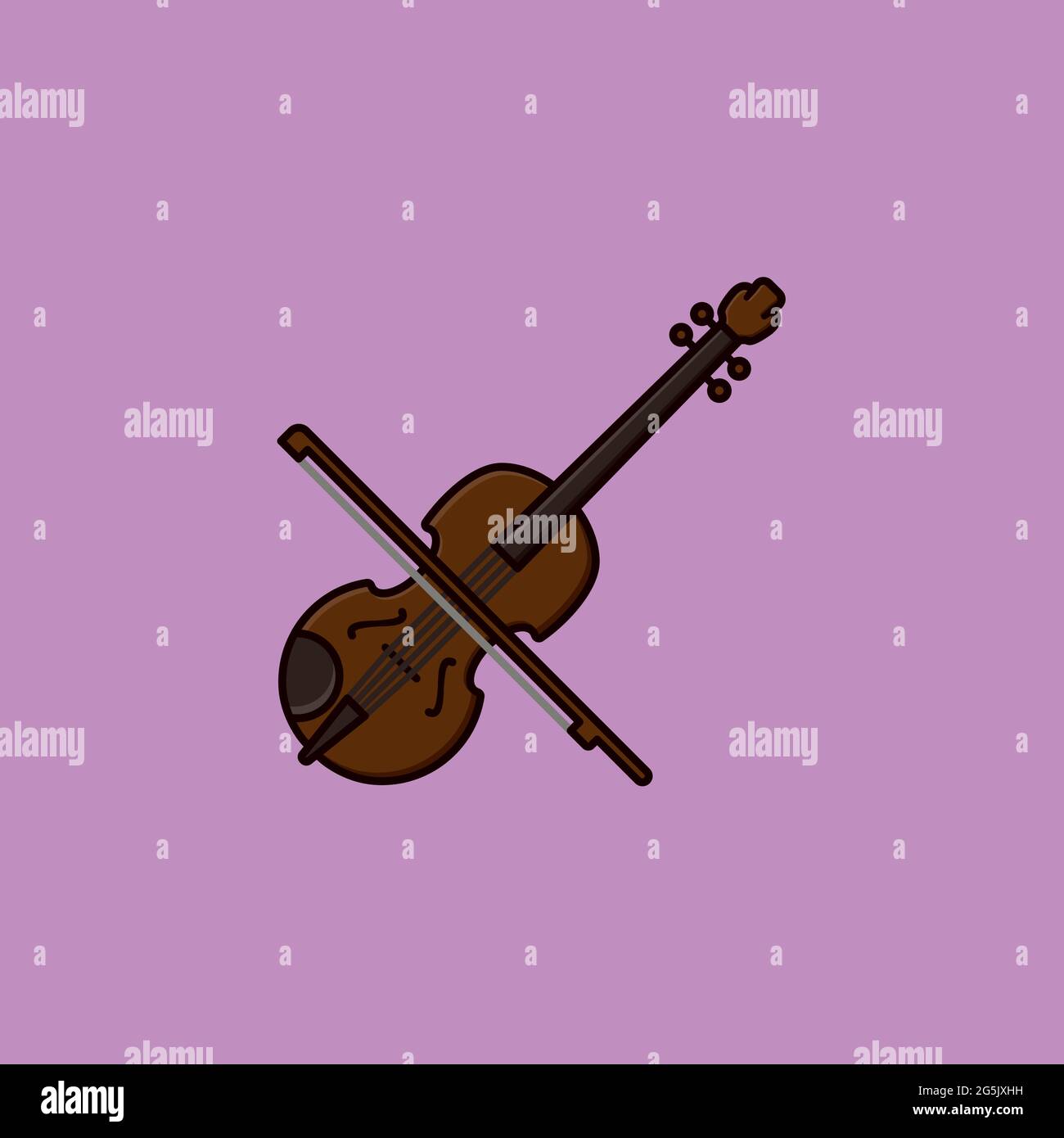 Illustrazione vettoriale Fiddle per il giorno del violino il 12 dicembre. Simbolo dello strumento musicale classico. Illustrazione Vettoriale
