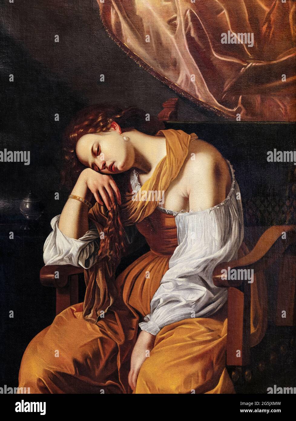 Artemisia Gentileschi, Maria Maddalena come Melancholy, pittura, 1622-1625 Foto Stock