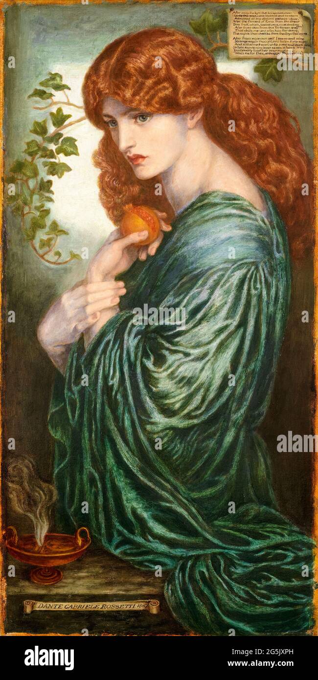 Dante Gabriel Rossetti, pittura, Proserpina, 1882, britannico, pre-Raphaeliti Foto Stock
