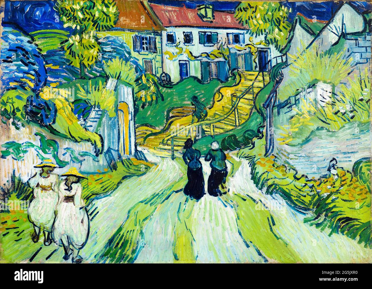 Vincent van Gogh, pittura, scalinata a Auvers, 1890 Foto Stock