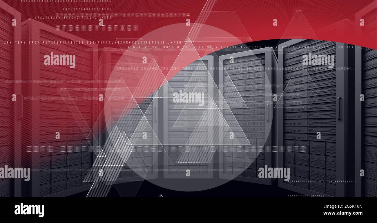 Composizione dell'elaborazione dei dati su server di computer Foto Stock
